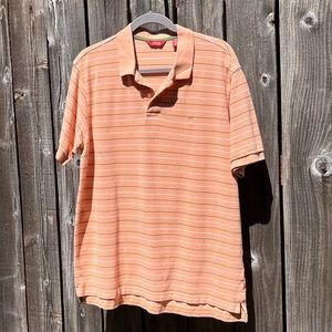 Izod orange stripe polo shirt size XL